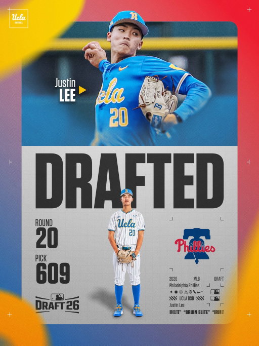 PhilLEE!

Justin Lee has been selected in the 20th round (No. 609 overall) by the Philadelphia Phillies!

#GoBruins