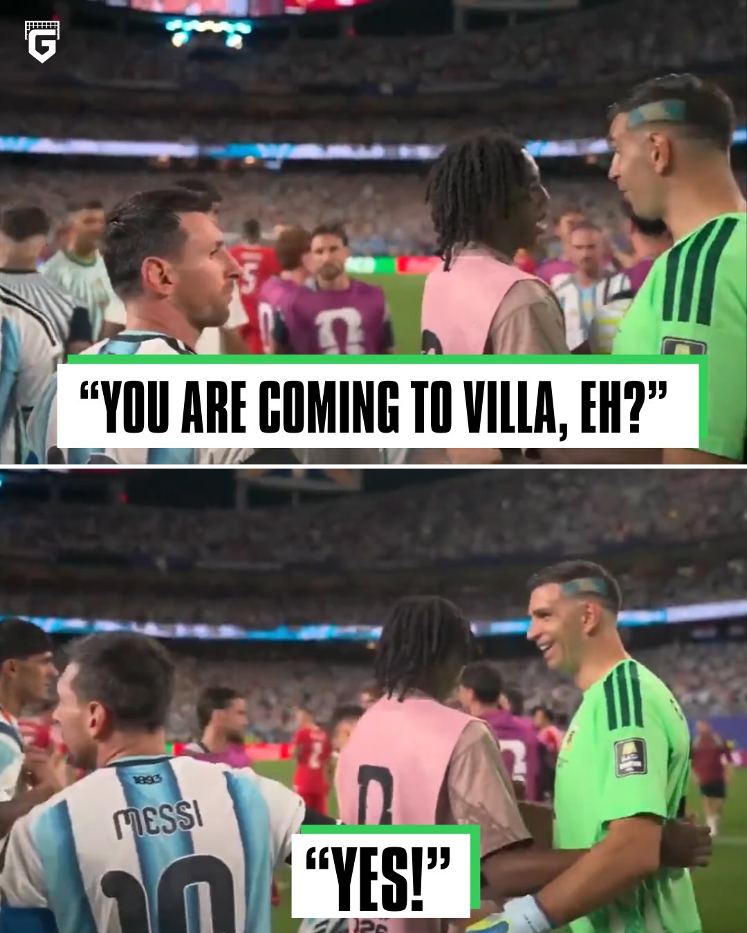 Emi Martinez was asking Johan Manzambi if he is going to Villa at the end of yesterday’s match in which Manzambi responded “YES”… 😅

A little later, Johan Manzambi made the move to Aston Villa 👀

The story doesn’t end there though…

Johan Manzambi was spotted after the match holding Lionel Messi’s match worn shirt 😮‍💨

One of the standout players of the tournament receiving the recognition he deserves 👏🏼
