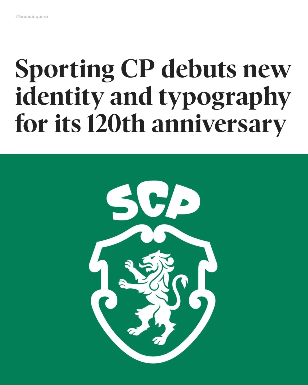 A design goooal? ⚽🇵🇹

Sporting Clube de Portugal, also known as @sportingcp, the Lisbon football club that developed legends such as Cristiano Ronaldo and Luís Figo, has unveiled a refreshed visual identity by @jkrglobal as it enters its next chapter after 120 years of history.

The rebrand aims to combine five symbols that have significance for the club, the lion, shield, crown, stripes and the stadium entrance Porta 10-A. 

The new identity also introduces Sporting Sans, a custom typeface created in collaboration with type foundry @f37foundry.

Drawing inspiration from archival lettering found in the club’s 1945 crest, the typeface reinterprets the original “SCP” crown lettering into a contemporary system. Featuring inflated forms, rounded angles, and a contrast between thick upper shapes and thinner stems.

#branding #SCP #football #portugal #typography #typedesign #graphicdesign #design