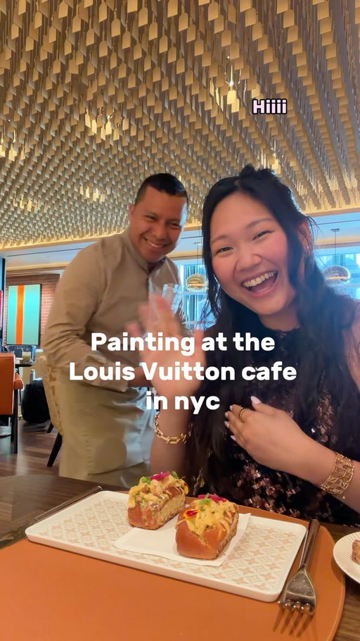 Everything was so pretty I felt bad eating it😭 ( but I did and they were delish teehee) 

Everyone was so fun and kind, such a vibe - thank you for the secret menu dessert 🥹💓💓

📍 Le Café Louis Vuitton - nyc 

#foodillustration #nyc #louisvuitton #livepainting #travel
