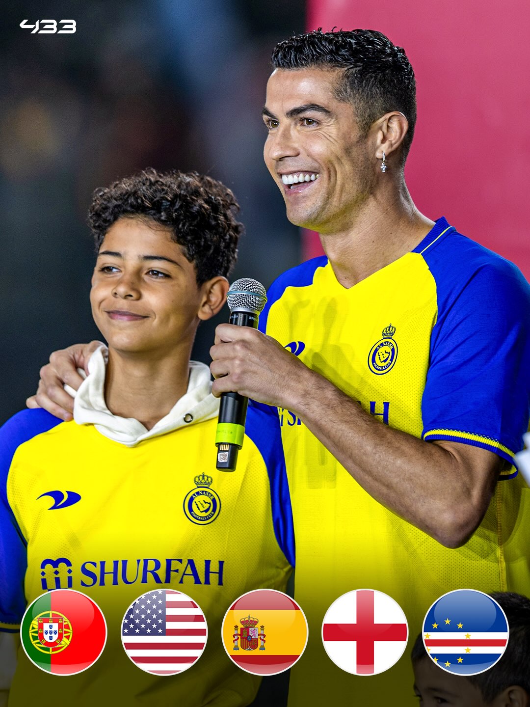 Did you know: Cristiano Ronaldo Jr. could choose between 5 countries at international level 😲🌍

Cristiano Ronaldo has played his final World Cup... but could Cristiano Ronaldo Jr. start writing his own chapter in international football? ✍️

He is eligible to represent these 5 countries, who all featured at the 2026 World Cup:

🇵🇹 Portugal – through his father’s nationality
🇺🇸 USA – as he was born there
🇪🇸 Spain – having lived there for three years before the age of 10
🏴󠁧󠁢󠁥󠁮󠁧󠁿 England – having lived there for 5+ years
🇨🇻 Cape Verde – through family heritage