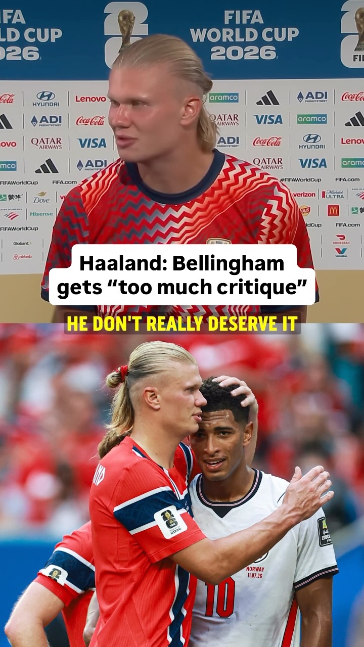 Erling Haaland had praise for his friend and former teammate Jude Bellingham after Norway’s match against England, defending him against criticism and saying that he’s “one of the best in the world.” #FIFAWorldCup