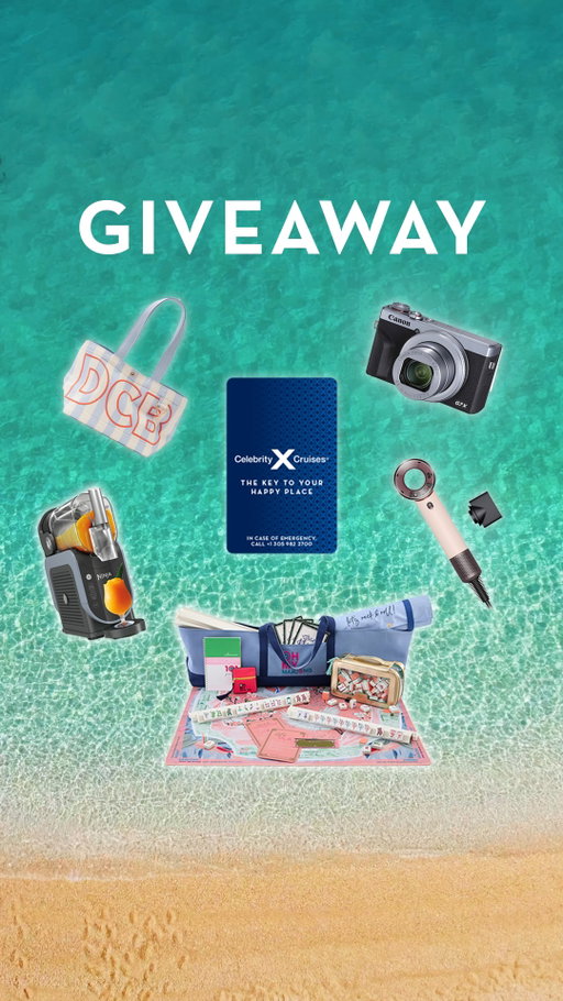 New spaces. New vibes. New giveaway 🧡​

To celebrate the 13 all-new spaces coming to Celebrity Reflection, we're giving away a few of our favorite island-inspired essentials ☀️​​
​
MEET YOUR NEW REFLECTION GIVEAWAY​
📸 Canon G7X Mark III​
💫 Dyson Supersonic Travel hair dryer ​
🍧 NINJA Slushi Maker​
🀄 Mahjong Starter Kit​
👜 Tote Bag​
🏖️ Beach Towels​
PLUS:​
 🚢 Four Night Caribbean Sailing​

Tag a friend for a chance to win ✨

TERMS AND CONDITIONS: ​
Giveaway closes July 20th at 11:59PM EST. One (1) grand prize winner will be chosen at random for a certificate to receive one (1) Double Occupancy Veranda Stateroom (or below category- pending availability) onboard a Celebrity Reflection 4-Night or less sailing (Approx. value: $1,200) (the “Prize”), (1) Canon G7X Mark III (Approx Value: $1,300), (1) NINJA Slushi Maker (Approx Value: $300), (1) Mahjong Starter Kit (Approx Value: $900), (1) BaubleBar Tote Bag (Approx Value: $80),(1) Dyson Supersonic Travel Hairdryer (Approx Value: $300). Winner will be contacted via Instagram direct message from @CelebrityCruises and must provide requested information by July 21st at 11:59PM EST. Only open to the United Kingdom, US, Austria, Cyprus, Germany, Hungary, Ireland, Luxembourg, Netherlands, Norway, Sweden and Switzerland residents who are 21 years or older and subject to all applicable laws and regulations. Employees of Celebrity Cruises Inc. and any respective related companies, and their immediate families and households are not eligible. Prize may only be redeemed and used by the Winner and cannot be transferred, sold, or gifted in any way. This giveaway is in no way associated with, endorsed, or sponsored by Instagram or Facebook. ​
​
Restrictions: Valid for any 4-night or less Celebrity Reflection sailing through 5/31/2027. Excludes Thanksgiving, Christmas and New Year’s Sailings, Galapagos, Alaska Cruise tours, and blackout dates. Based on availability.​