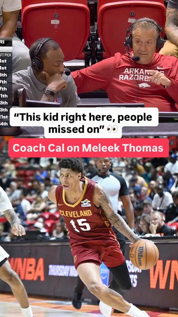 Coach Cal and John Wall were hyping up Meleek Thomas at Summer League 🔥 @marchmadnessmbb