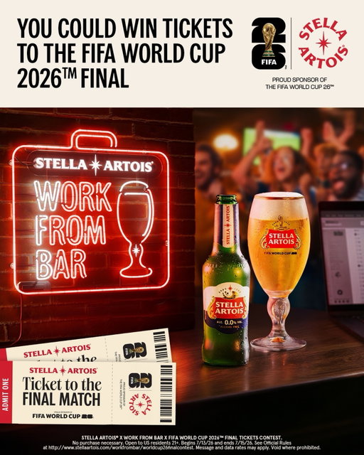 Show us how you Work From Bar for a chance to win tickets to the @fifaworldcup Final. ​

How to enter:​
1) Make sure you’re following @stellaartoisusa​
2) Post a photo of your Work From Bar setup ​
3) Tag @stellaartoisusa in the post with #WorkFromBar #FIFAWorldCup26Final #Contest