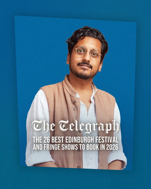 Ahir Shah (@ahirshah) is named in the Best Edinburgh Festival and Fringe Shows to Book in 2026 by the @telegraph 🎉 

🎟️ tickets for his show available via the Ed Fringe website