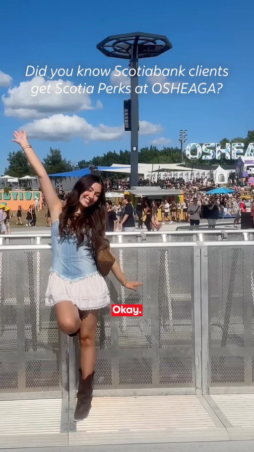 POV: Your bank account comes with festival perks. 🎶✨

Did you know Scotiabank clients at OSHEAGA get access to Scotia Perks on-site? From express entry through the Scotiabank Client Entrance to the Scotia Perks Lounge and more, it’s such a fun way to level up your festival experience. 👀

@scotiabank #PaidAd

#OSHEAGA #OSHEAGA2026 #ScotiaPerks #FestivalTips