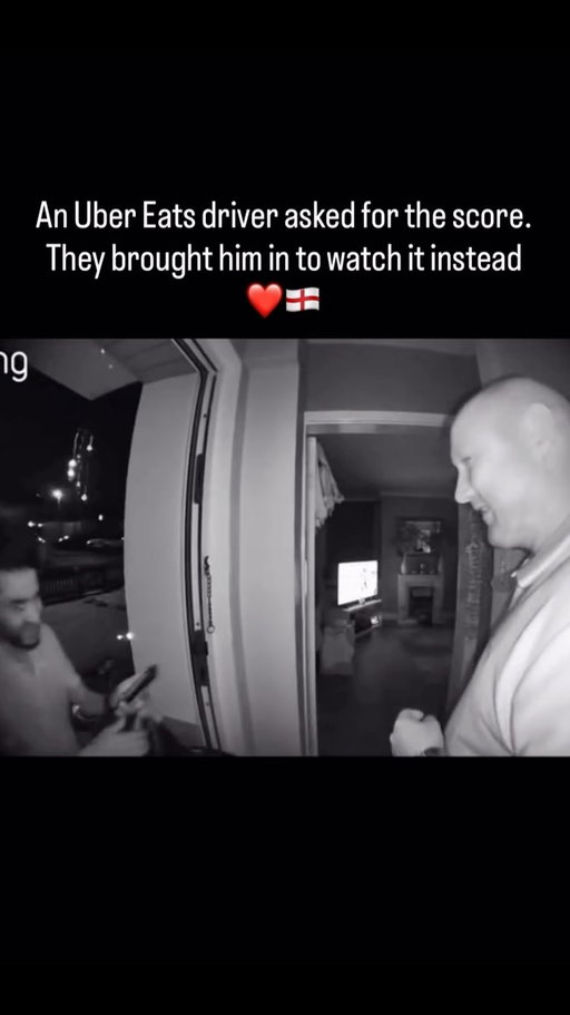 “Driver turns up mid-game and asks the score. The response? ‘Get in here, Bellingham’s just scored.’ Seconds later he’s on the sofa with a front-row seat to the semi-final winner, welcomed like family. Different backgrounds, one badge. This is the England we love.”🎥 Submitted by beth_louise01x