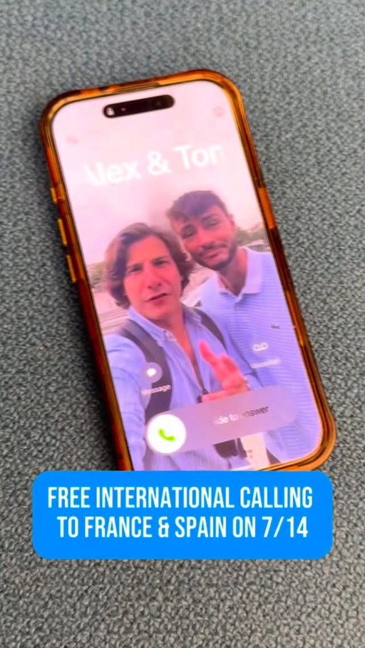 📞 Ring, ring, ring...that’s the sound of 🆓 international calling.

For every semifinal and the final, our customers get 24 hours of free international calling to the participating match-day countries.

🇫🇷🇪🇸 7/14 ➡️ Free calls to France & Spain 
🏴󠁧󠁢󠁥󠁮󠁧󠁿🇦🇷 7/15 ➡️ Free calls to England & Argentina 
🥉⚽️ 7/18 ➡️ Free calls to…🤷‍♂️
🏆 ⚽️ 7/19 ➡️ Free calls to…👀

Whether you’re celebrating, debating, or talking a little trash, your call is on us.

Link in bio for details!