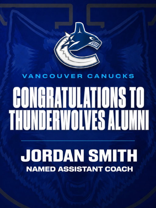 Congratulations to Thunderwolves Hockey alumnus Jordan Smith! 🐺🏒

A former Thunderwolves captain, OUA All-Star, CIS All-Canadian, Thunderwolves Wall of Fame inductee, Team Canada captain at the FISU Winter Games, NHL Draft pick, and Calder Cup Champion with the Abbotsford Canucks, Jordan has built one of the most accomplished careers in Thunderwolves Hockey history.

Now, he adds another milestone as he’s been named an Assistant Coach with the Vancouver Canucks.

Congratulations, Jordan! The entire Thunderwolves family is proud of you and wishes you continued success behind the Canucks bench.