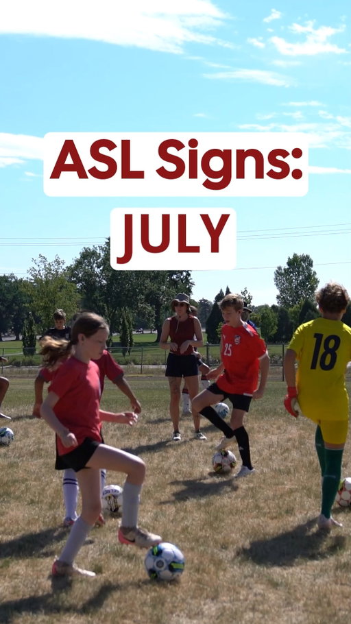 Campers at @usadeafsoccer's Youth Summer Camp joined CSDB for our July Signs of the Month – 2026 FIFA World Cup Edition! Learn a few soccer-themed ASL signs before the semifinals. Do you know the sign for World Cup?