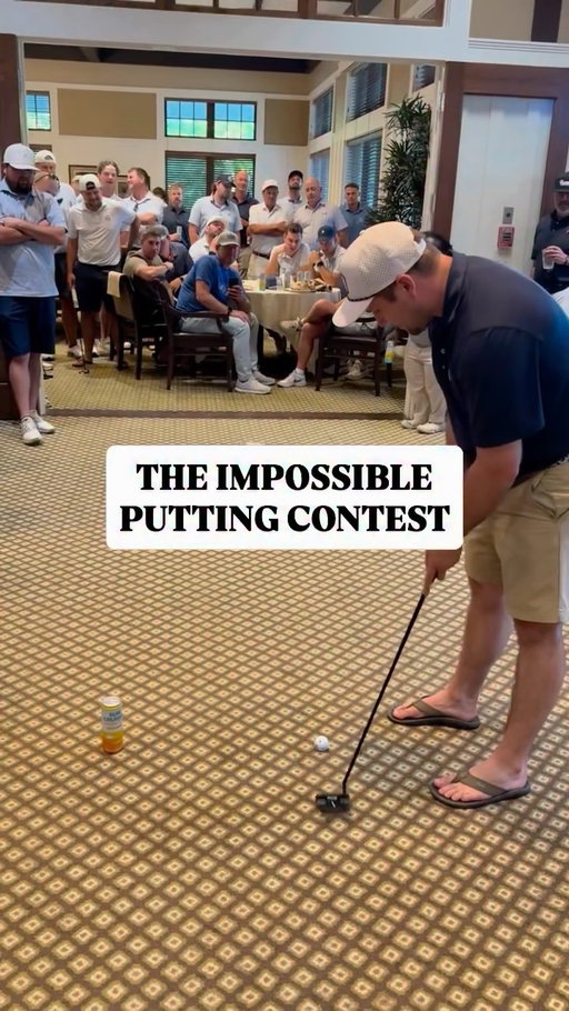 The impossible indoor putting contest at TPC Boston is one of the all-time @BarstoolClassic traditions 💀 

@drinksuncruiser