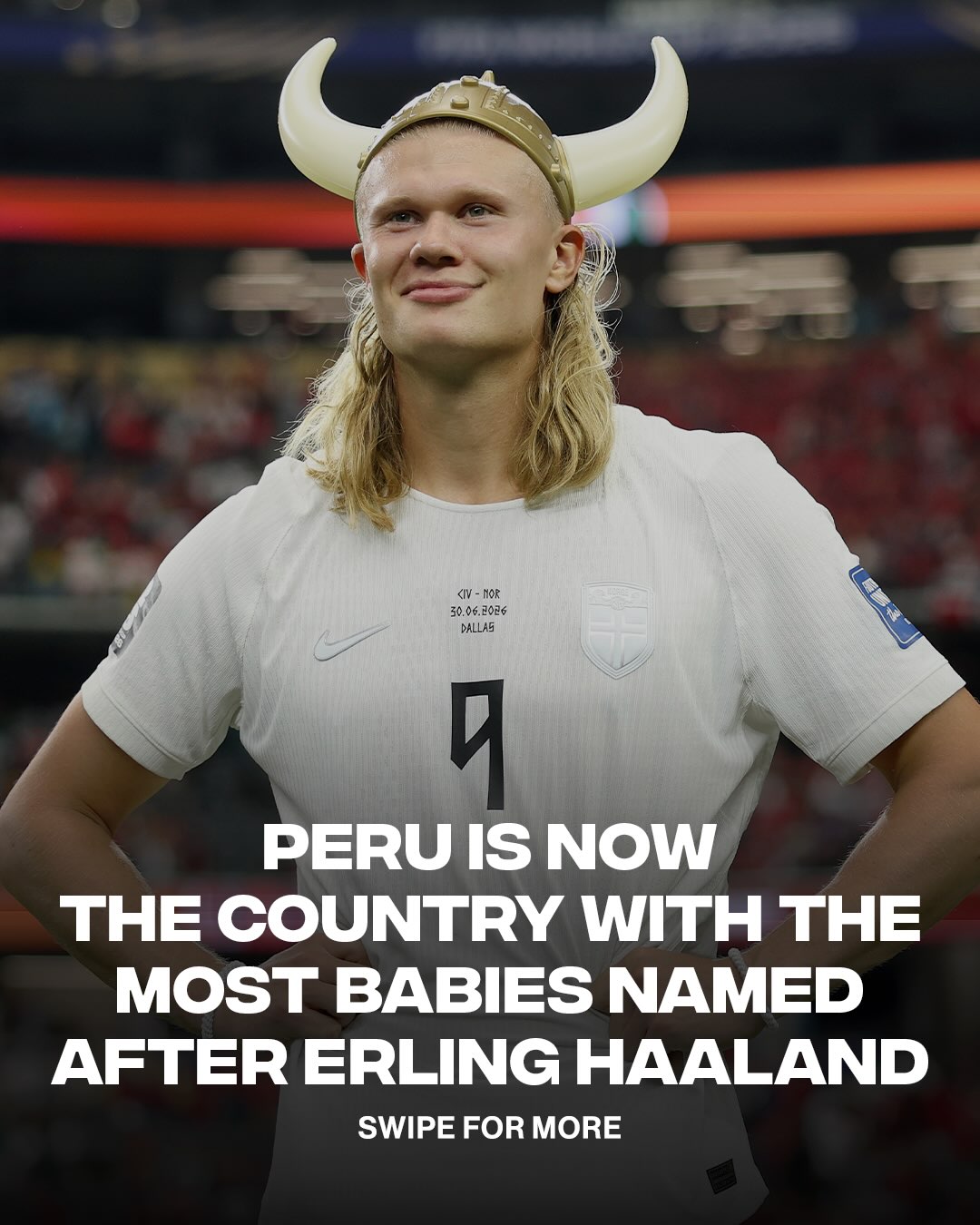 Erling got a whole generation named after him 😭

Erling Haaland’s World Cup run has made him so popular in Peru that hundreds of parents have named their newborns after him. Peru’s national identity registry says 468 babies now have the surname Haaland, while 91 were given the full name Erling Haaland.

[📸: GETTY ]