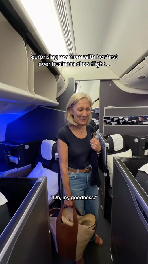 Her reaction was priceless. 
 
Mum was in her absolute element… and honestly, so was I. I absolutely love travelling with @british_airways they just make everything so effortless ✈️ 
 
ad #businessclass #clubsuite
