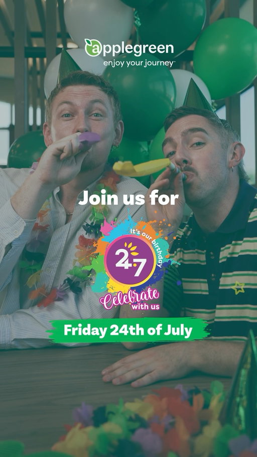 Were you born on 24 July? Or know someone who was? Comment or tag them below and the selected @_applegreen__ birthday twins could be invited to our live 24/7 Birthday Quiz for the chance to win a €5,000 holiday 👯🎂