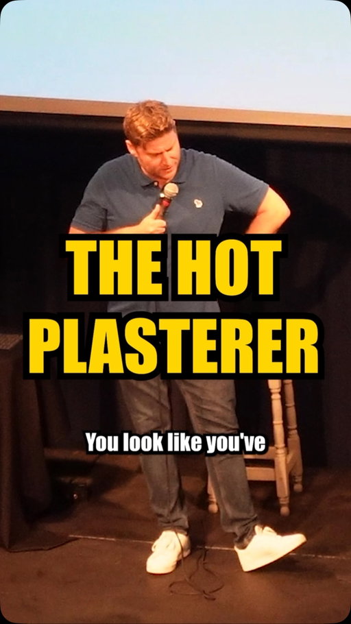 “THE HOT PLASTERER!”

Any get his card.....for my Wife!

#funny #improv #crowdwork