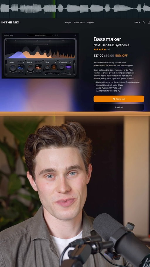 Bassmaker is the first processor of its kind and sets the standard for Bass enhancement plugins.
I have dreamed of making this for years and finally brought it to life. 

The response in the past few weeks since launch has been overwhelming - there are thousands of users and we have been flooded with praise and support for this concept, with many users suggesting amazing features to add. 

I have always dreamed of bringing new concepts to this space, but new ideas are often unpopular and slow to take hold. I feel truly grateful that Bassmaker has been accepted and adopted so quickly. It feels incredibly special. 

- Zero AI
- A fresh, new idea
- lifetime license with free updates (we already shipped 2 free updates since launch!)
- no ilok or annoying license/download manager

Find out more in my full video or my website, linked on my profile :)
#musicproduction #mixingengineer #musicproducer #audioengineer