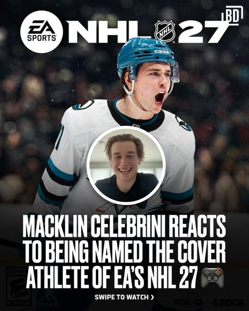 @mackcelebrini is the youngest player to ever don the cover of @easportsnhl 👀… Every hockey player’s dream 🎮🔥
.
He spoke with @jessepollock22 about what it means to him and more‼️ Full video is available on our YouTube channel ▶️