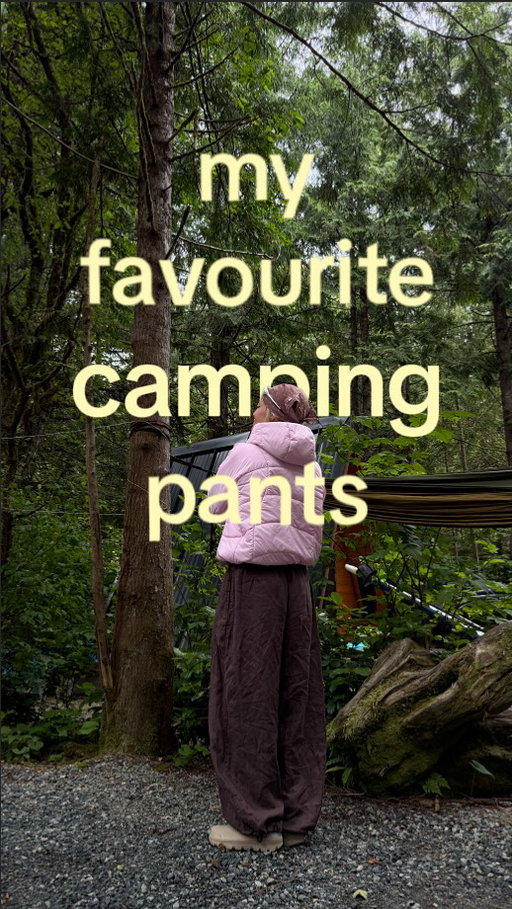comments “links” and I’ll send them to you directly!

all my favourite pants for camping 👖

brands mentioned:
@uniqlo 
@halfdays 
@bynaturalfreedom 
@aritzia 
@maisonsimons 

~
camping outfits, baggy pants