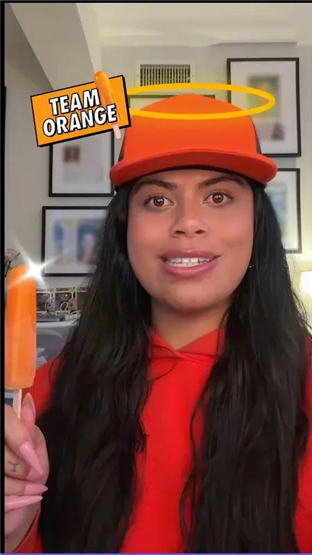 Orange #Popsicle fans, LEMME HEAR YA 🧡 Drop a comment below or use #TeamOrangePopsicle to support our girl and help me PROVE she’s the #1 flavor in the group @popsicle #popsiclepartner