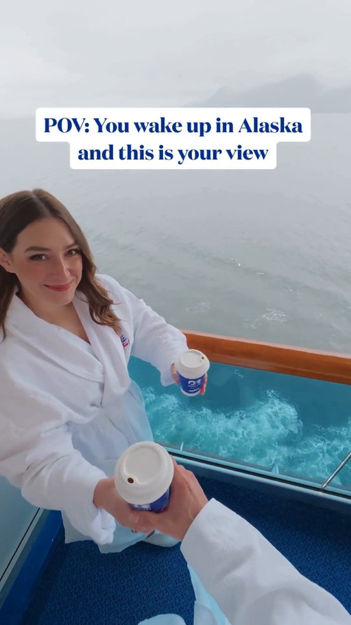 Your morning coffee just found a better view. ☕🏔️ Wake up on your private balcony to the beauty of Alaska with Princess.