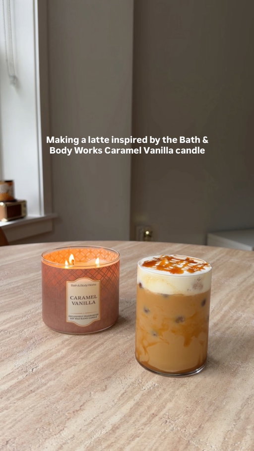 #AD Let’s make a latte inspired by @bathandbodyworks’ Caramel Vanilla candle 🕯️ ☕️🌟 I knew I had to make a delicious homemade caramel sauce. It’s decadent and smells delicious just like the candle 🤤🌟 #bathandbodyworks_partner