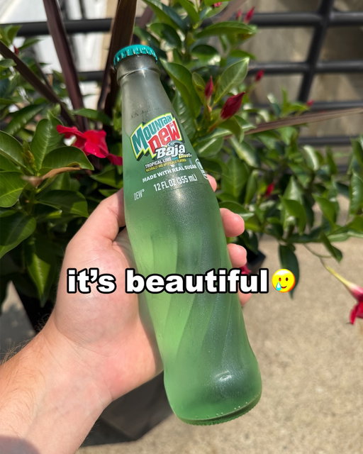 we released baja blast in a glass bottle 👀 #bajablast #mountaindew #soda