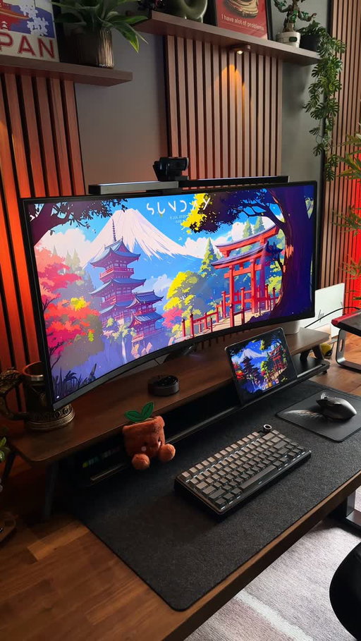 Is Japan a mood? Because today it’s the whole vibe. ⛩️

Love how the wallpaper matches the poster.

#desksetup #setupinspiration #gamingsetup #japanaesthetic #cozysetup
