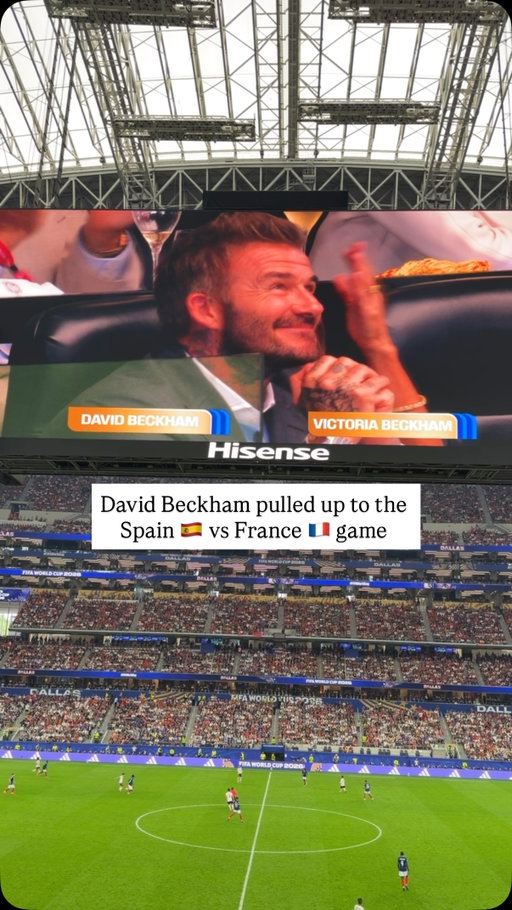 David Beckham was in attendance for the Spain vs France game. 

#worldcup