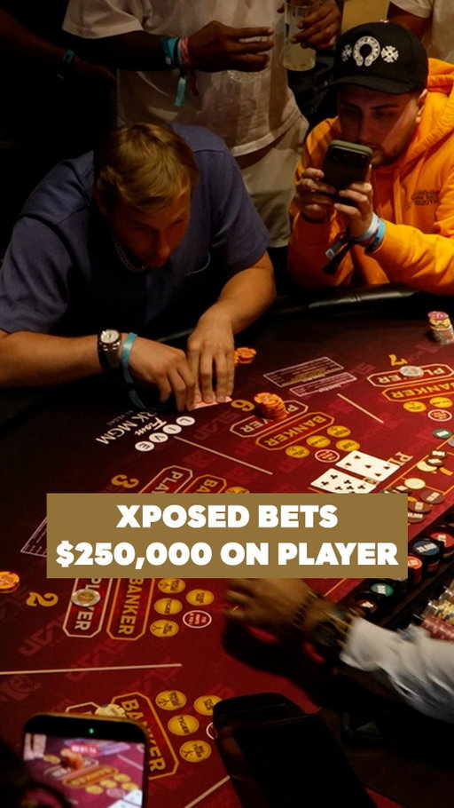 @xposed goes in with a $250,000 bet on Bacarrat at @danawhite afterparty with @powerslap 😳

21+ Gambling Problem? Call 1-800-GAMBLER