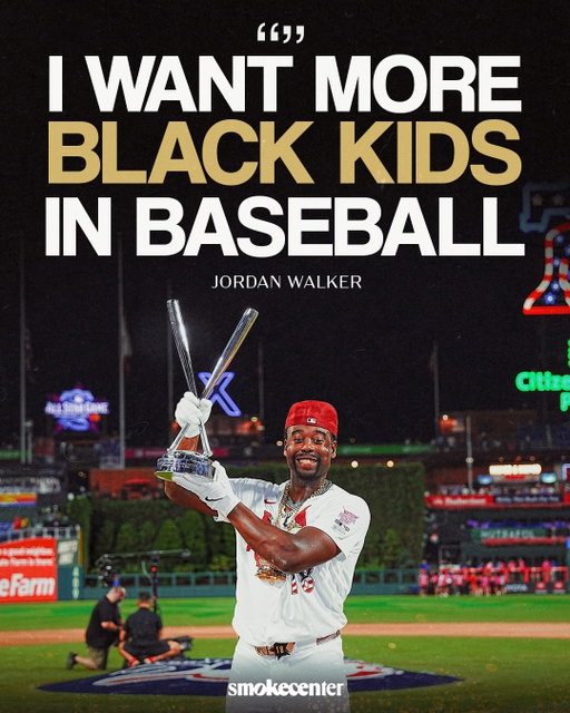 Jordan Walker’s historic 2026 campaign is the definition of a breakthrough, headlined by his first career All-Star selection and a dominant Home Run Derby crown as the first St. Louis Cardinal to ever win the event. 

Following this monumental achievement in his career, he spoke to the press and shed light on what he hopes the impact of his victory might bring.

“I want to be a role model for the Black kids, you know, and I want more Black kids in baseball,” said Walker. “Hopefully this raises some awareness.”

“I know a lot of them are playing basketball, football route, but I want them to know the baseball route is open to them, too,” he continued. “And there are a lot of kids that are athletic enough and mentally strong enough — Black kids that can play this game — and I want to see them do it.”

Walkers message comes at the right time with a shift in motion. For the first time in at least two decades, the amount of Black players on MLB active and inactive rosters on Opening Day has increased, consecutively hitting 6% in 2024, 6.2% in 2025, and 6.8% this season. Although the growth is notable, it’s still significantly lower than what was seen in 1950s through the 1980s.

In 1991, Black players made up 18% of the league. Nearly two-thirds of that presence has evaporated in a generation.