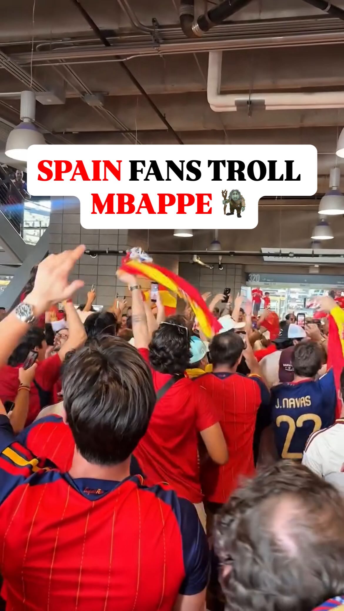 SPAIN FANS TROLL MBAPPE 🧌

La Roja fans gave Kylian Mbappe the exact same treatment they gave to Cristiano Ronaldo, in the same stadium no less. After Spain defeated France 2-0 in their World Cup semi-final 🇪🇸

📹 @carlospaisal
