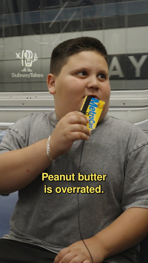 Episode 747: Peanut butter is overrated!! @itztherealrizzler 

Host: @kareem
Created/Produced by Kareem Rahma (@kareem) and Andrew Kuo (@akuoproject)
Creative Producer and Editor: @tylerbat
Associate Producer: @madyson.hearsh @ramy_shafi
Cameras:  @thomaskasem @t1anm31

#podcast #hottakes #subwaytakes #interview #nyc
