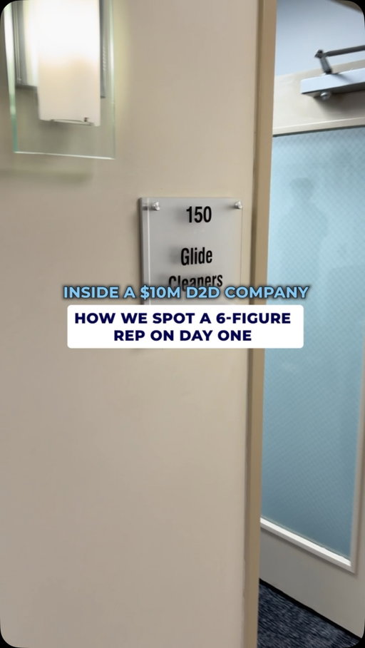 Inside a $10M door-to-door org, we don’t wait for results to tell us who the top rep is. The room does that for us.

Body language, preparation, attention before training starts, the rep holding his gloves ready on day one of onboarding, is never an accident. That detail shows up in everything else they do.

Top performers self-identify early. Your job as a manager is to notice.

What’s the first thing you look for in a new rep?