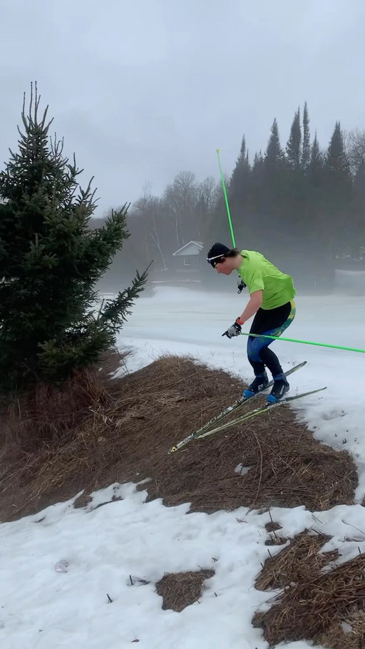 Beat the heat with a flashback to cooler days. Nipissing Lakers Nathan Golisky and Eli Woodman hitting the spring ski trails.