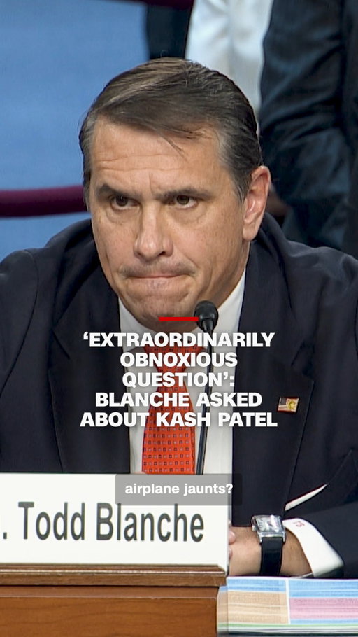 Democratic Sen. Sheldon Whitehouse asked acting Attorney General Todd Blanche during his confirmation hearing whether he would "put up" with FBI Director Kash Patel if appointed as attorney general. Patel has long refuted accusations that he has misused FBI funds or resources, noting that FBI directors are required by Congress to travel on a government plane and not commercial airlines. 

Follow live updates at the link in @cnn's bio.