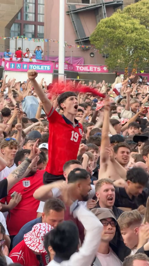 What a GOAL. Leeds city centre absolutely loving it just now on Millennium Square. Come on England! #Leeds #england #leedscitycentre #worldcup #worldcup2026