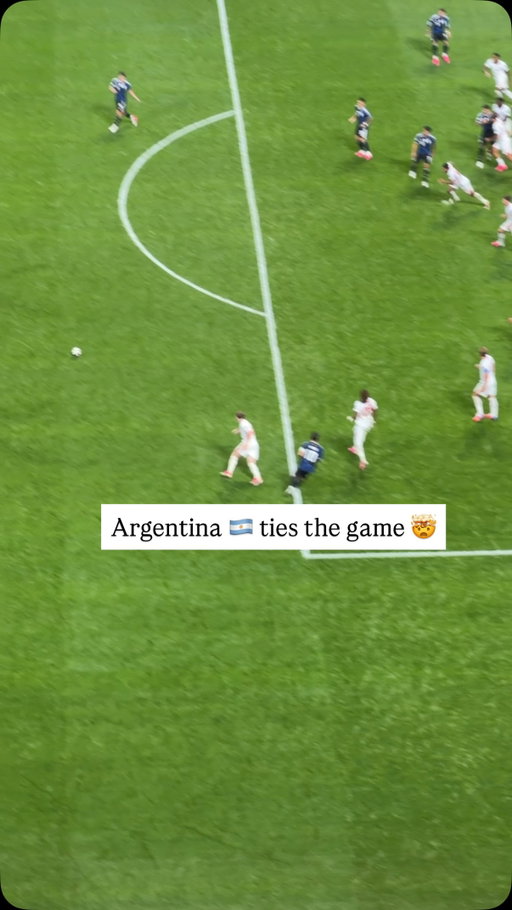 Argentina ties the game against England in the semi final