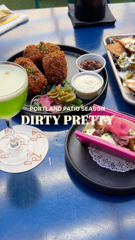 Kicking off Portland patio season with @dirty.pretty.pdx 🍻✨💕

Dirty Pretty is the sister bar to @pinkrabbitbar and @foolsandhorses, located on Burnside. They serve a creative cocktail menu alongside Taco Bell-inspired bites. 🌮

The space is beautifully decorated, and the patio is spacious, vibrant, and perfect for soaking up Portland’s sunny days. ☀️ We stopped by for happy hour (Monday–Friday, 4–6 PM), where specialty cocktails and food items over $7 are $2 off. 🫶🥳

My favorite drink was the Rocket Science, which the bartender recommended! It has gin, lime, simple syrup, and Fee Foam, and it was so refreshing. 💖 As for the food, it was solid as snacks while drinking! 

I spent around $30 with tip for 2 drinks & all of the shared food, which I feel like is a good deal!! 🥺

I’d definitely come back for the cocktails and to hang out on the patio again. 🥹🍸

📍Dirty Pretty | Portland, OR
💸 Around $25+ per person during happy hour

🏷️ #portlandeats #portlandfood #pdxeats #pdxfoodie #portlandfoodie portland or • portland bars • pdx eats • pdx foodie • portland foodie