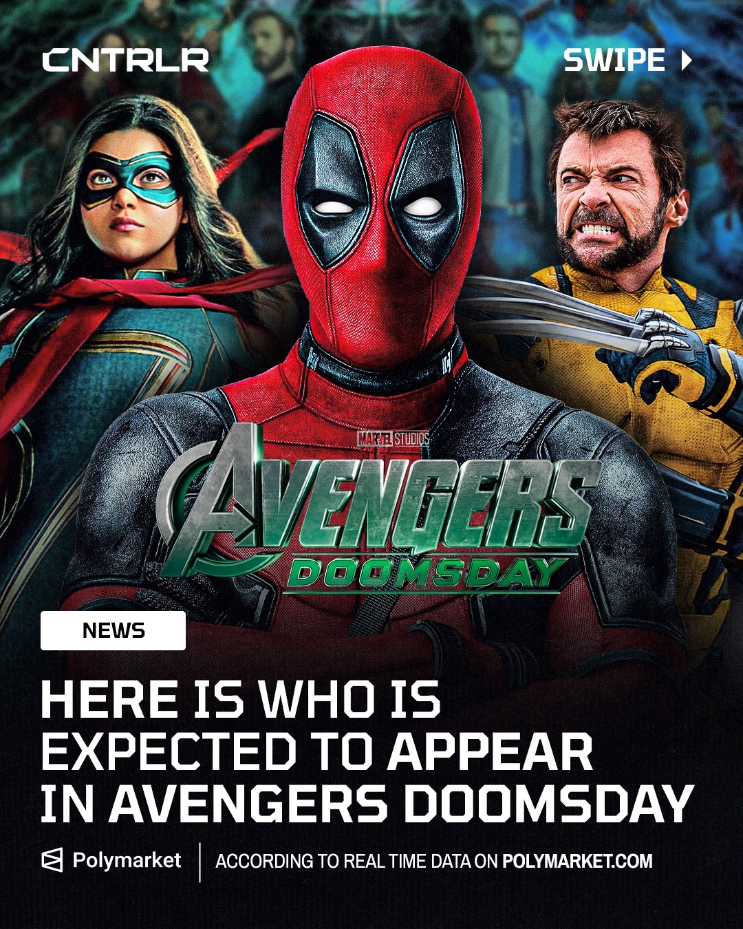 Iman Vellani has the highest likelihood to return as Ms. Marvel in Avengers Doomsday out of all the characters‼️👀

Swipe to see the odds for each character to make an appearance. ➡️

#polymarketpartner