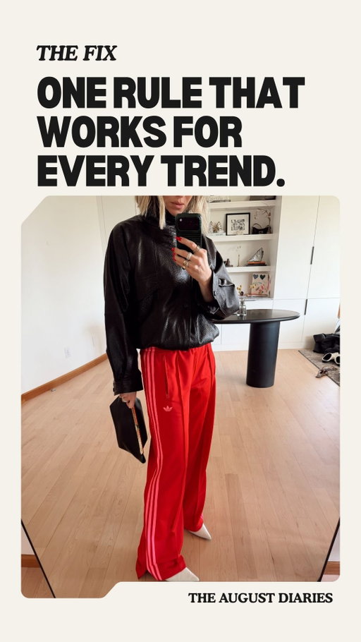 THE FIX: One rule that works for every trend, track pants included. 

✨Save these 5 outfits for inspo