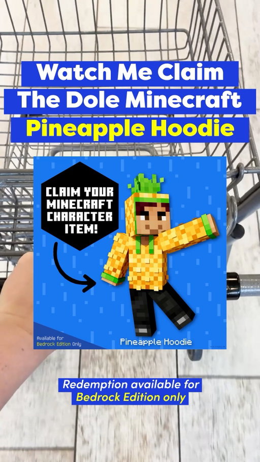 🕹️ Claim your FREE Dole Minecraft Pineapple Hoodie Character Item! Follow these easy steps to redeem 👾
 
#DoleMinecraft #InGameItems #Minecraft #Minecrafters #Gaming