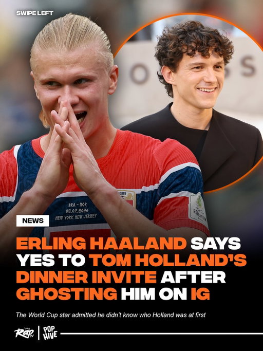 Erling Haaland finally accepted that dinner invitation‼️😭

The World Cup star went viral for revealing that he ghosted Tom Holland on Instagram because he didn’t know who the actor was. Holland even joked about it during an appearance on ‘The Tonight Show,’ saying the experience was “humbling” 😂

Haaland has now reached out to the ‘Spider-Man’ actor via IG, saying “dinner invite accepted… just name the place!”