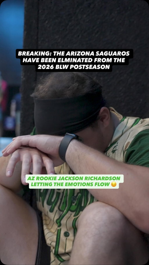 The Arizona Saguaros have missed the 2026 BLW postseason and Jackson Richardson is in utter disbelief… nothing but respect for the rookie leaving it all out on the field ❤️
