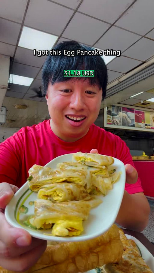 Everything I ate for Breakfast in Taiwan 🌯🍗🥟🍩 #taiwan #taipei #streetfood #taiwanesefood #breakfast