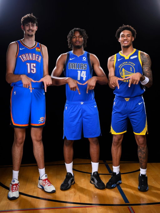 From champions with @umichbball to NBA first round picks! @adaymara15, @morezjohnsonjr and @yaxellendeborg got together for flicks at their rookie photoshoot! 📸