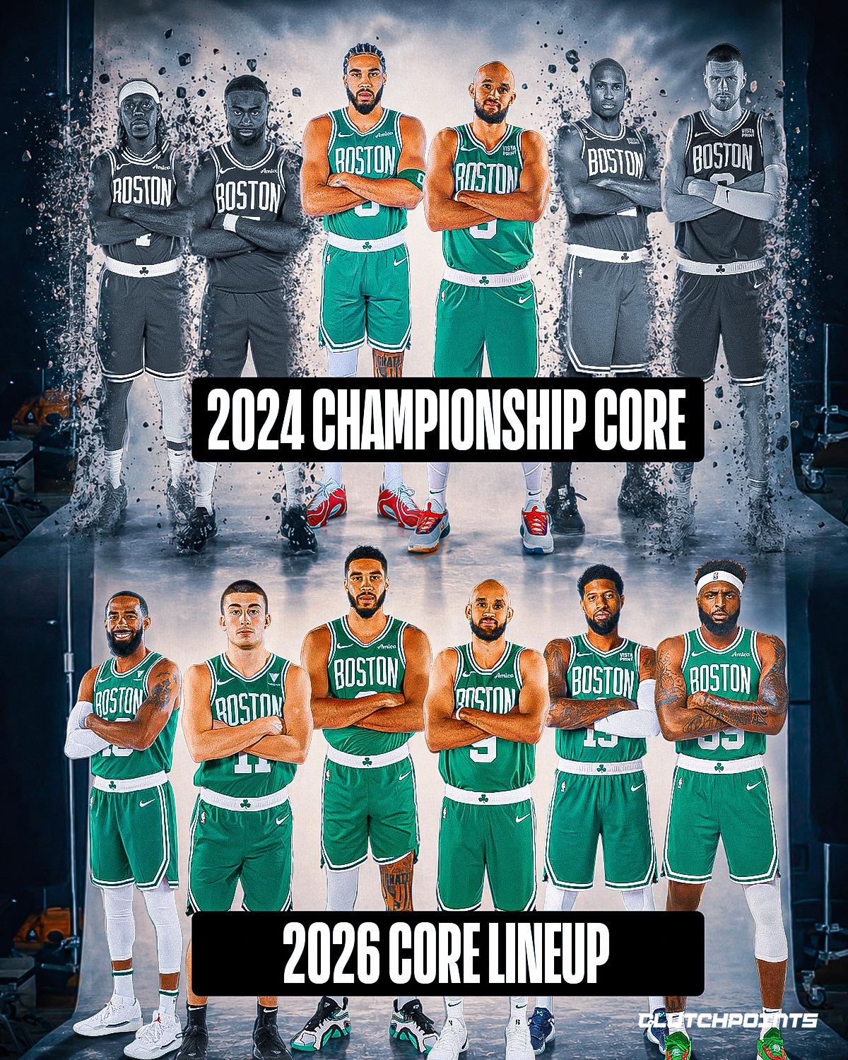The Celtics weren't playing around about going on a transition period.

When the Celtics failed to repeat, Brad Stevens wasted no time making moves for the future.

With Tatum out for the season with an Achilles injury, they traded away nearly half of their core for scraps.

They traded Jrue Holiday for Anfernee Simons who they would trade to the Bulls midseason for Nikola Vucevic.

Kristaps Porzingis was traded for Georges Niang who they then traded to the Jazz for RJ Luis and an $8 million trade exception.

Despite those changes, coach Joe Mazzulla still found a way to make the Celtics one of the best teams in the east.

While they did lose in the first round of the playoffs last season, they were 2nd and won 56 games.

Instead of building on a 50-win season, they took a step back.

🔸Traded Jaylen Brown for a 36-year-old Paul George
🔸Signed 38-year-old Mike Conley Jr
🔸Signed Mitchell Robinson

The team isn't horrible, but it does require a huge workload from Jayson Tatum to be successful.

The same player who is just a year removed from his Achilles injury and had to miss game 7 of the first round.

Celtics are trying to repair something that never needed to be fixed.