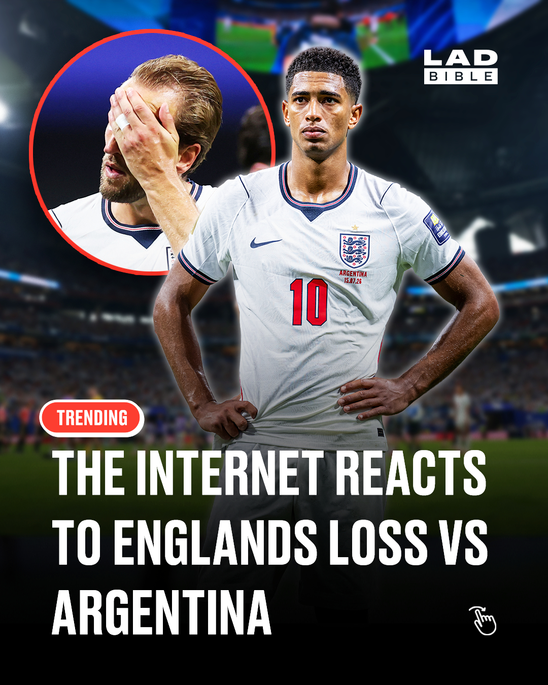 Heartbreak. 💔⁠
⁠
England's World Cup dream is over after Argentina came from behind to win 2-1 in a dramatic semi-final.⁠
⁠
Anthony Gordon fired the Three Lions ahead in the 55th minute after Morgan Rogers' cross, but late goals from Enzo Fernández and Lautaro Martínez, with assists from Lionel Messi, sent the reigning world champions into the final.⁠
⁠
Thomas Tuchel's side will now face France in the third place play off, while Argentina take on Spain in Sunday's World Cup final.⁠
⁠
#England #WorldCup #LADbbible