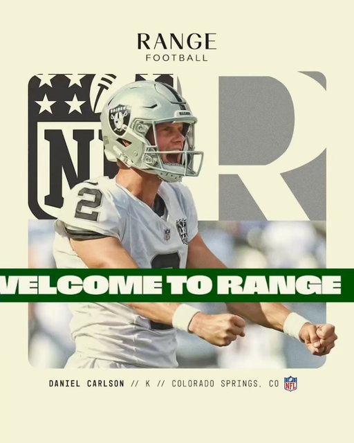Excited to welcome All-Pro kicker Daniel Carlson to Range Sports!