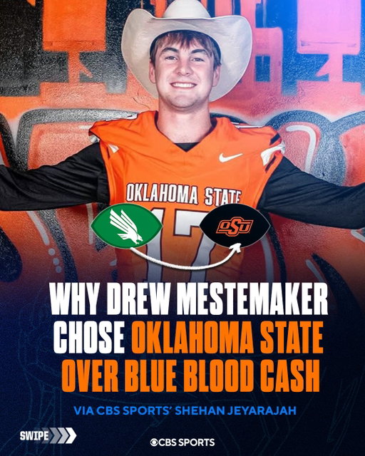 Projected first-round pick Drew Mestemaker chose to follow his head coach Eric Morris from North Texas to Oklahoma State in the offseason. He spoke with @shehanjeyarajah about why he turned down big money for the Cowboys 🤠